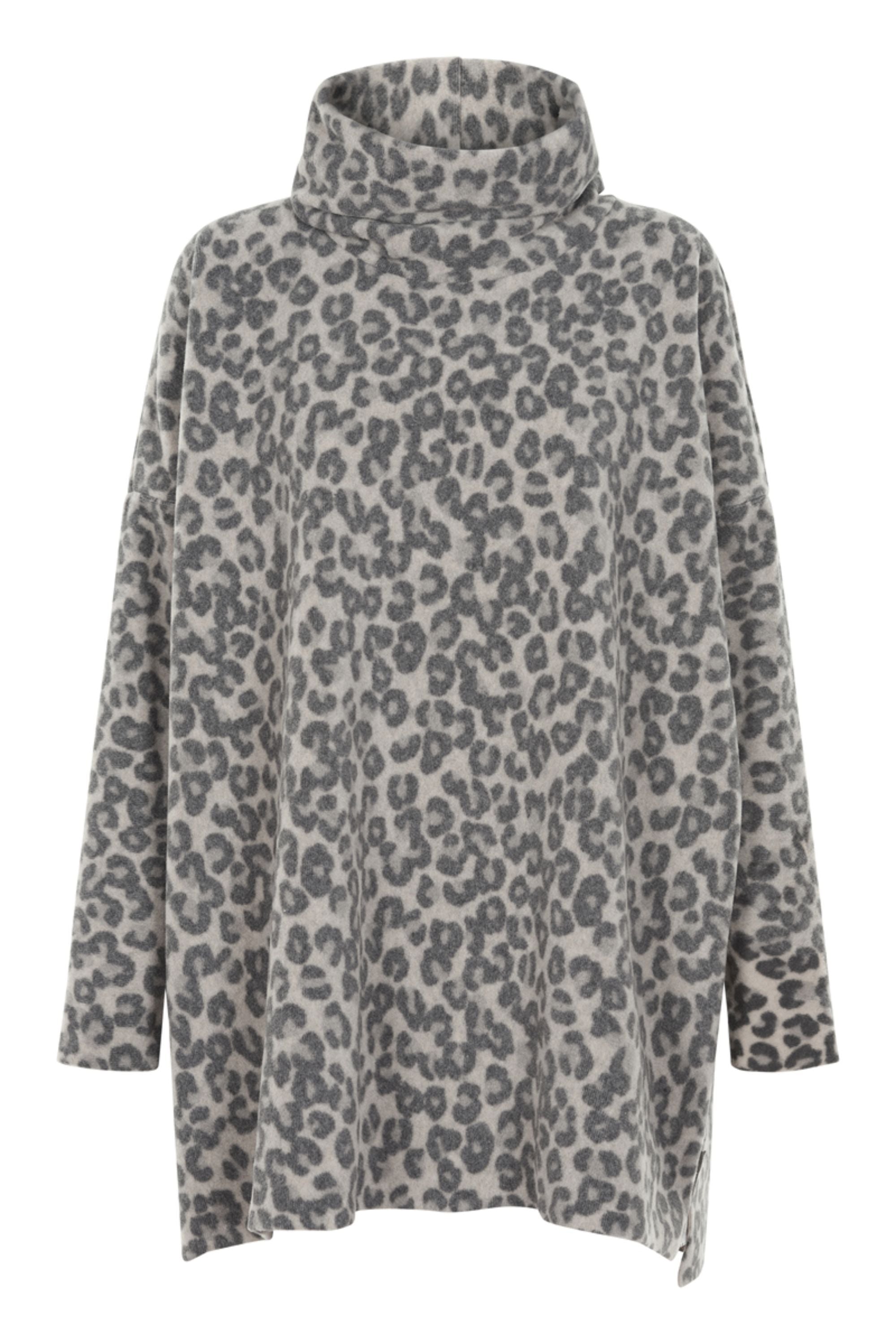 HENRIETTE STEFFENSEN COPENHAGEN TUNIKA MED HØJ HALS - 1288P TUNICS LEOPARD grey 105