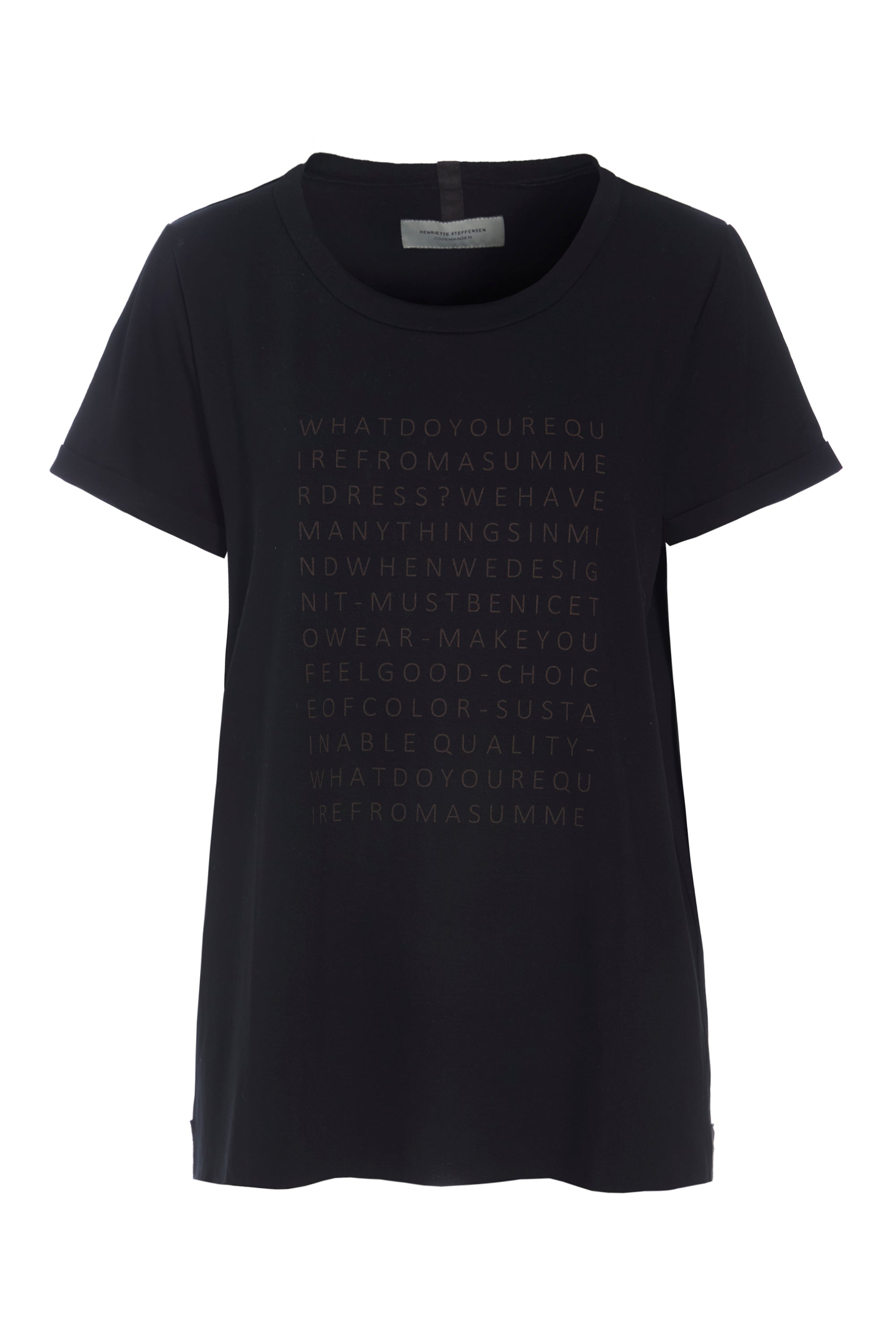 HENRIETTE STEFFENSEN COPENHAGEN T SHIRT MED PRINT - 96061 T-SHIRTS BLACK 900
