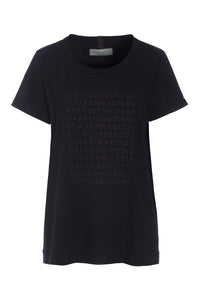 T SHIRT MED PRINT - 96061 - BLACK