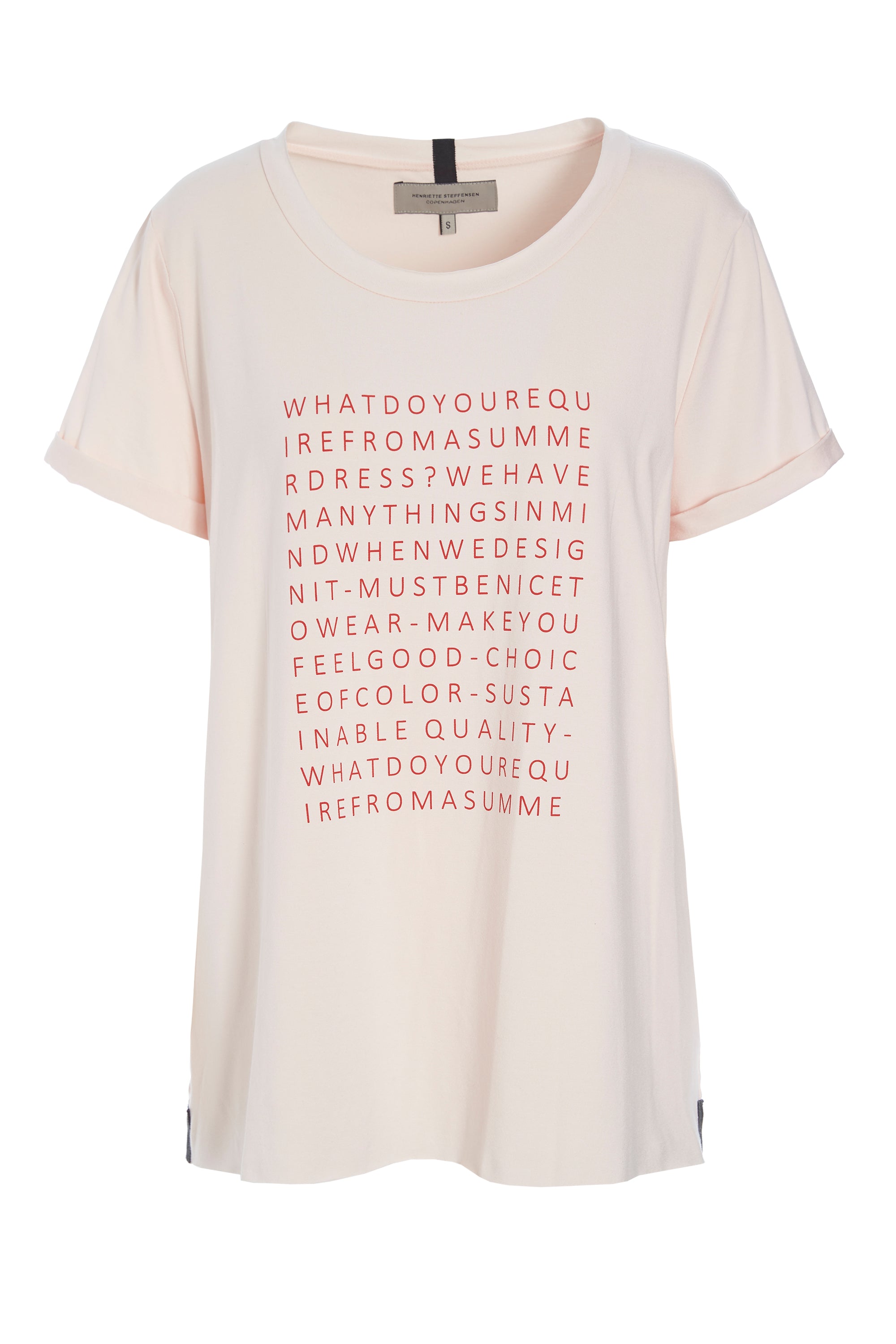 HENRIETTE STEFFENSEN COPENHAGEN T SHIRT MED PRINT - 96061 T-SHIRTS SOFT ROSE 412