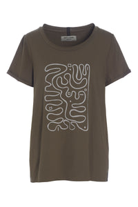T SHIRT MED PRINT - 96063 - BARK