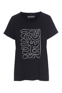T SHIRT MED PRINT - 96063 - BLACK