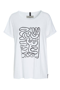 T SHIRT MED PRINT - 96063 - WHITE