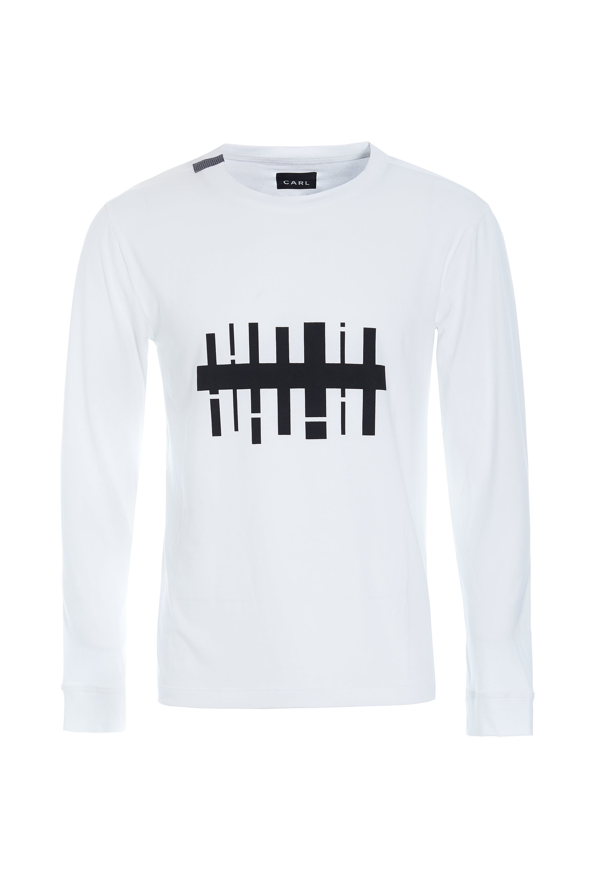 CARL BY STEFFENSEN COPENHAGEN T SHIRT M/ PRINT &amp; LANGE ÆRMER - 1019CP T-SHIRTS WHITE 816