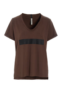 V-NECK TEE - 96105 ERASE - CHOCOLATE