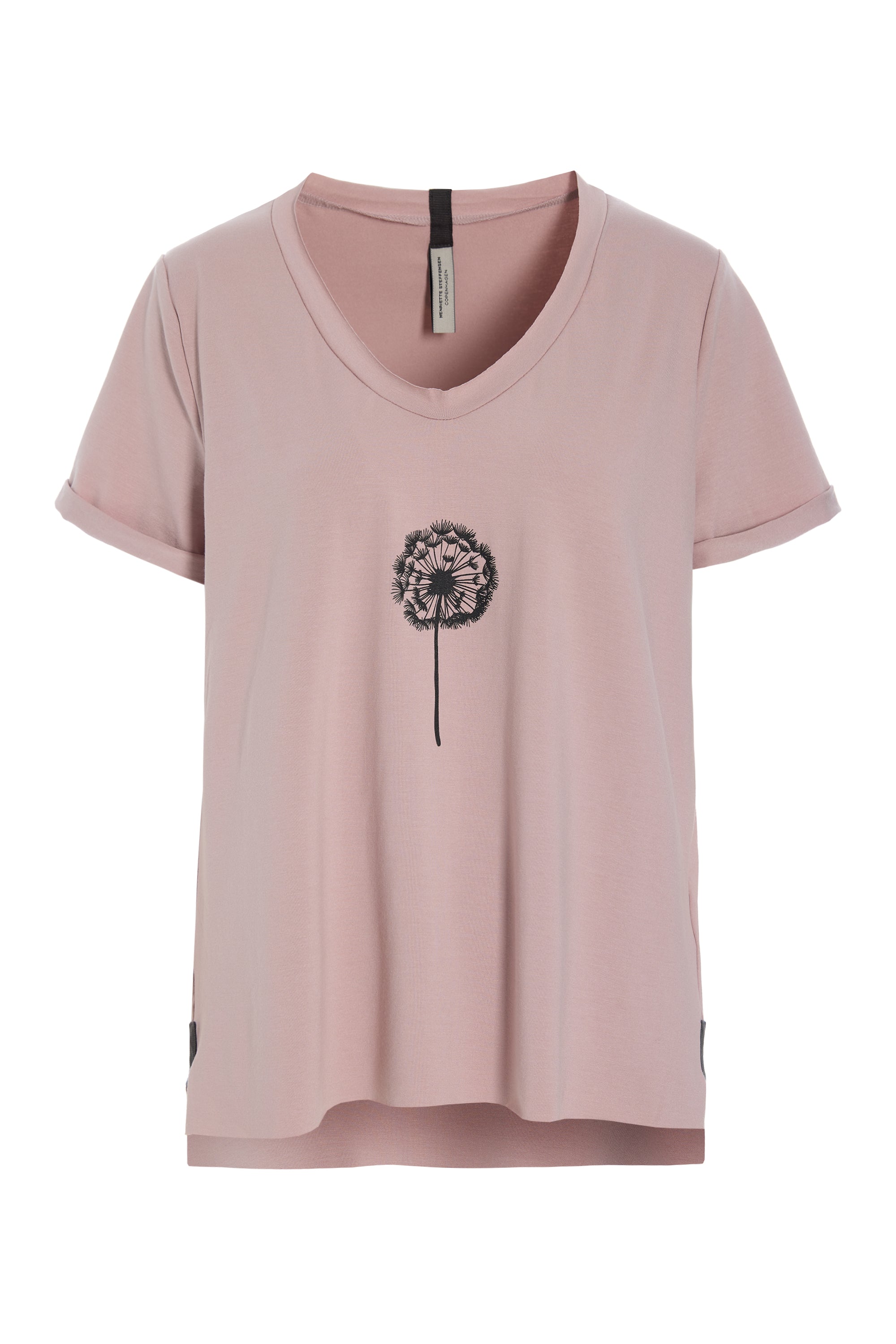 HENRIETTE STEFFENSEN COPENHAGEN V-NECK TEE - 96105 FLOWER T-SHIRTS NUDE 401