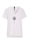 V-NECK TEE FLOWER - 96105 FLOWER - WHITE