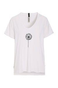 V-NECK TEE - 96105 FLOWER - WHITE