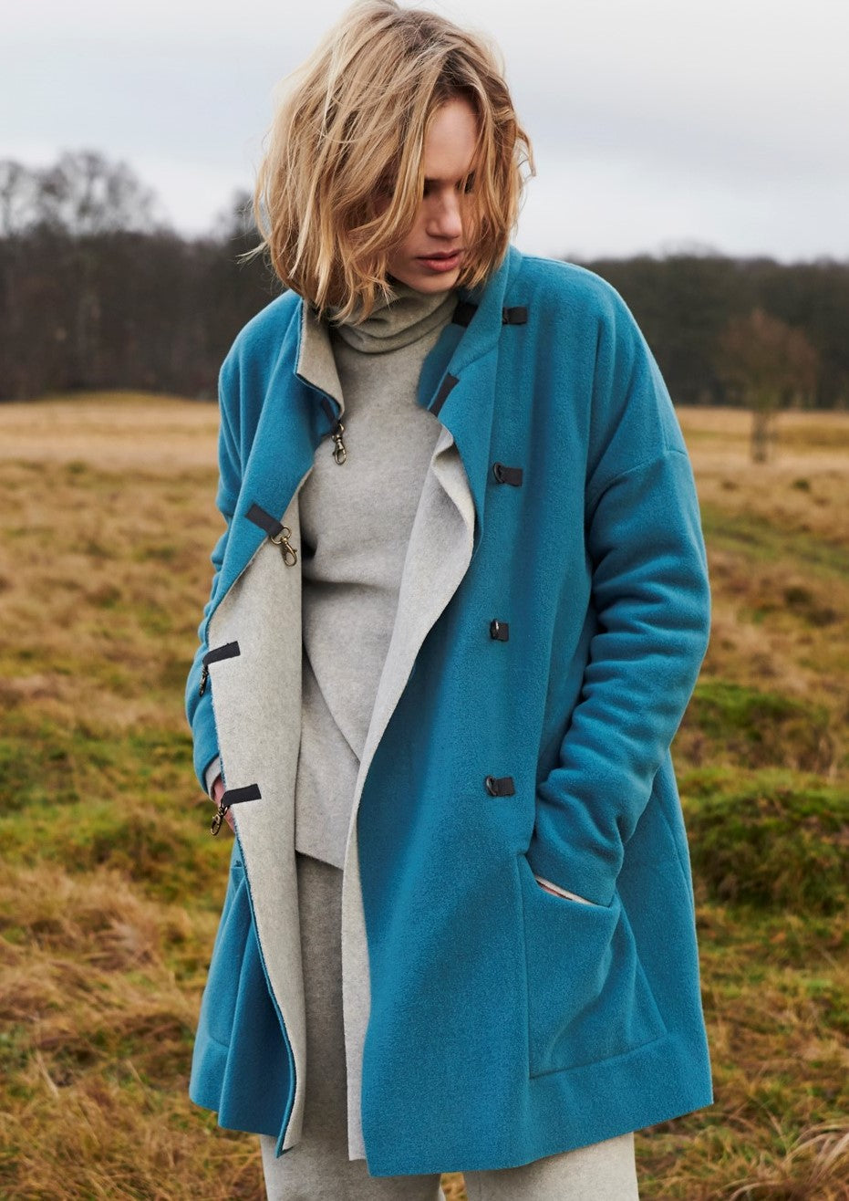 HENRIETTE STEFFENSEN COPENHAGEN VENDBAR FRAKKE - 7113 COATS PETROL/SAND 509
