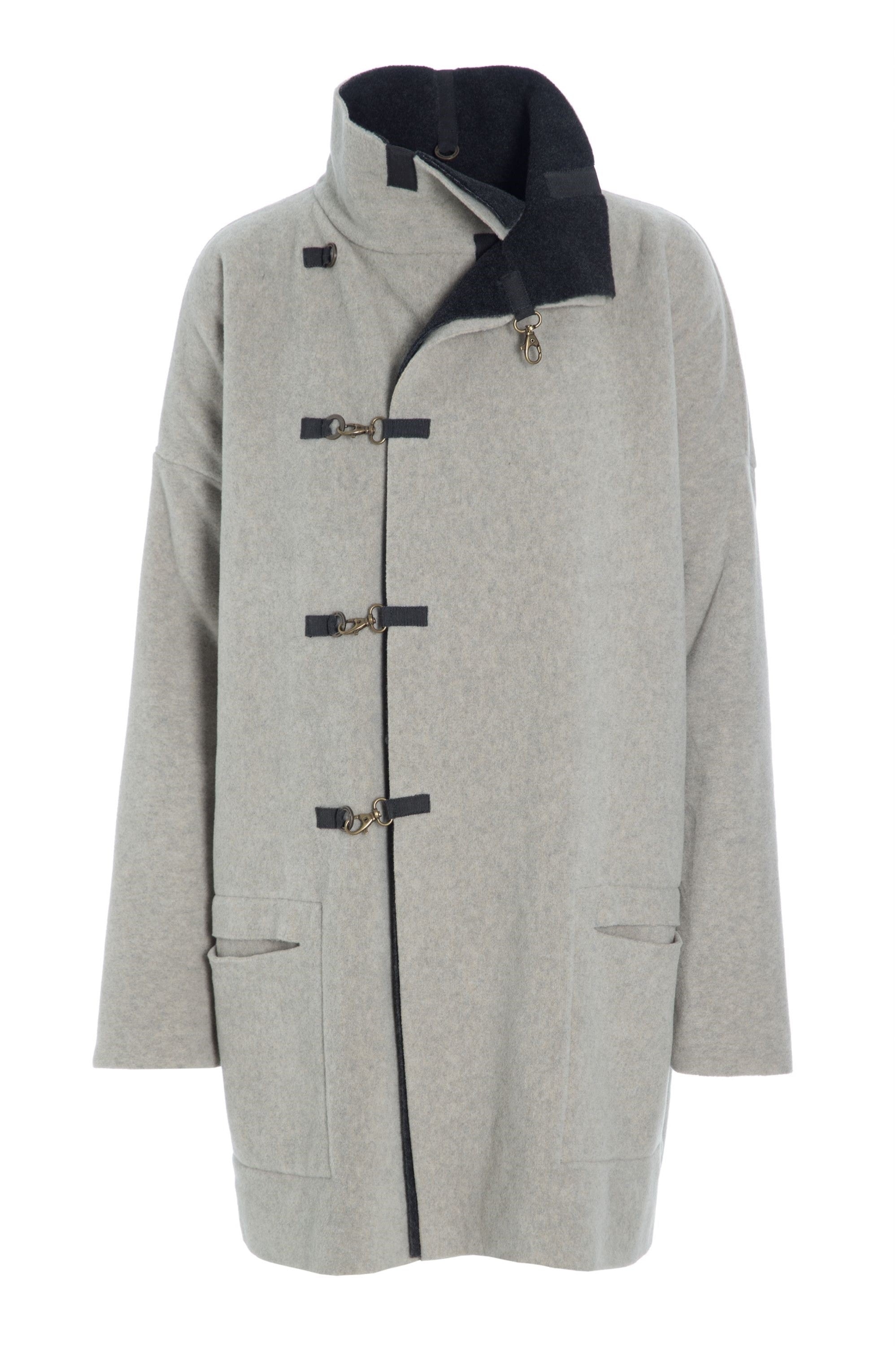 HENRIETTE STEFFENSEN COPENHAGEN VENDBAR FRAKKE - 7113 COATS SAND/SOFT BLACK 813
