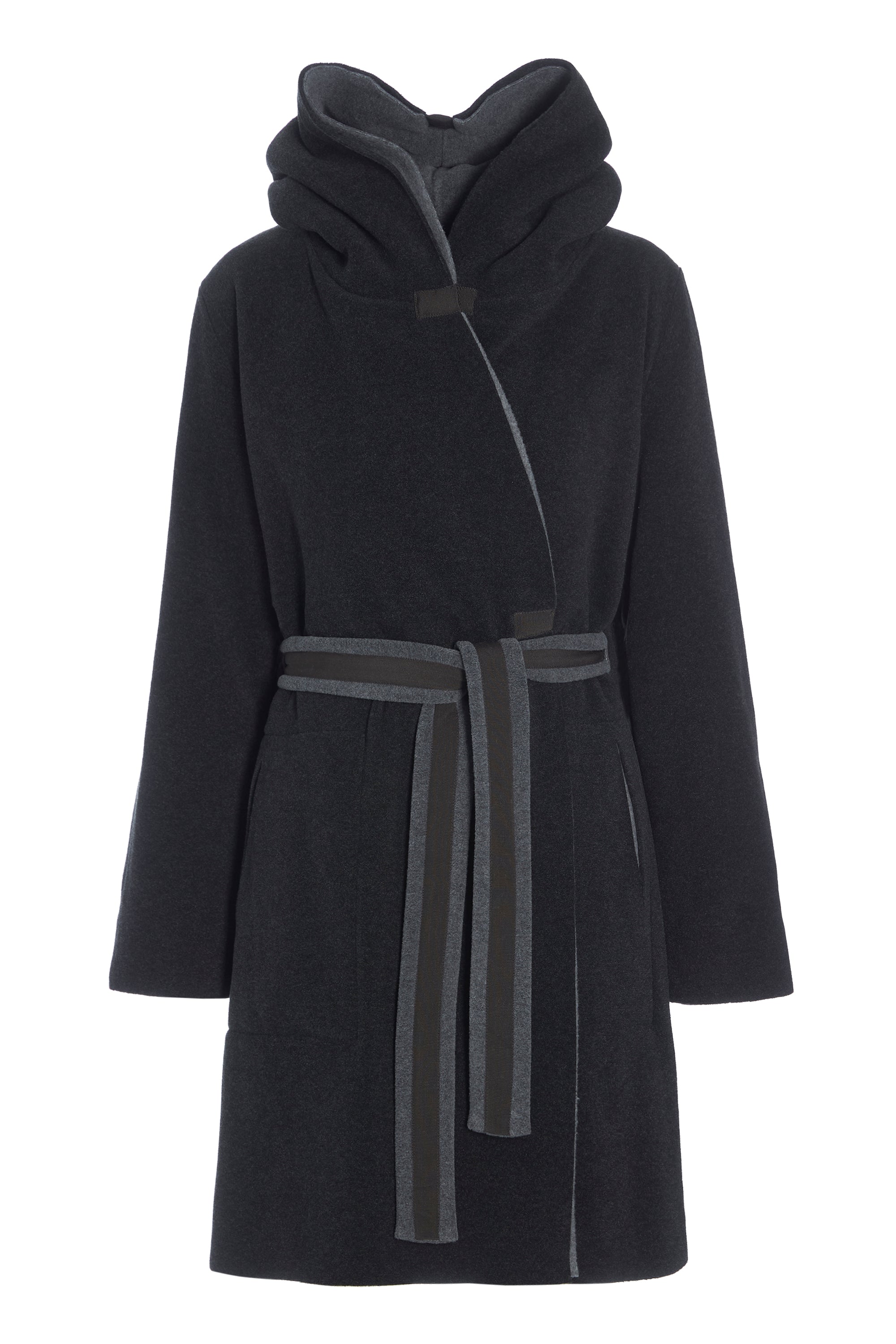 HENRIETTE STEFFENSEN COPENHAGEN VENDBAR FRAKKE HÆTTE - 7132 COATS GREY/SOFT BLACK 647