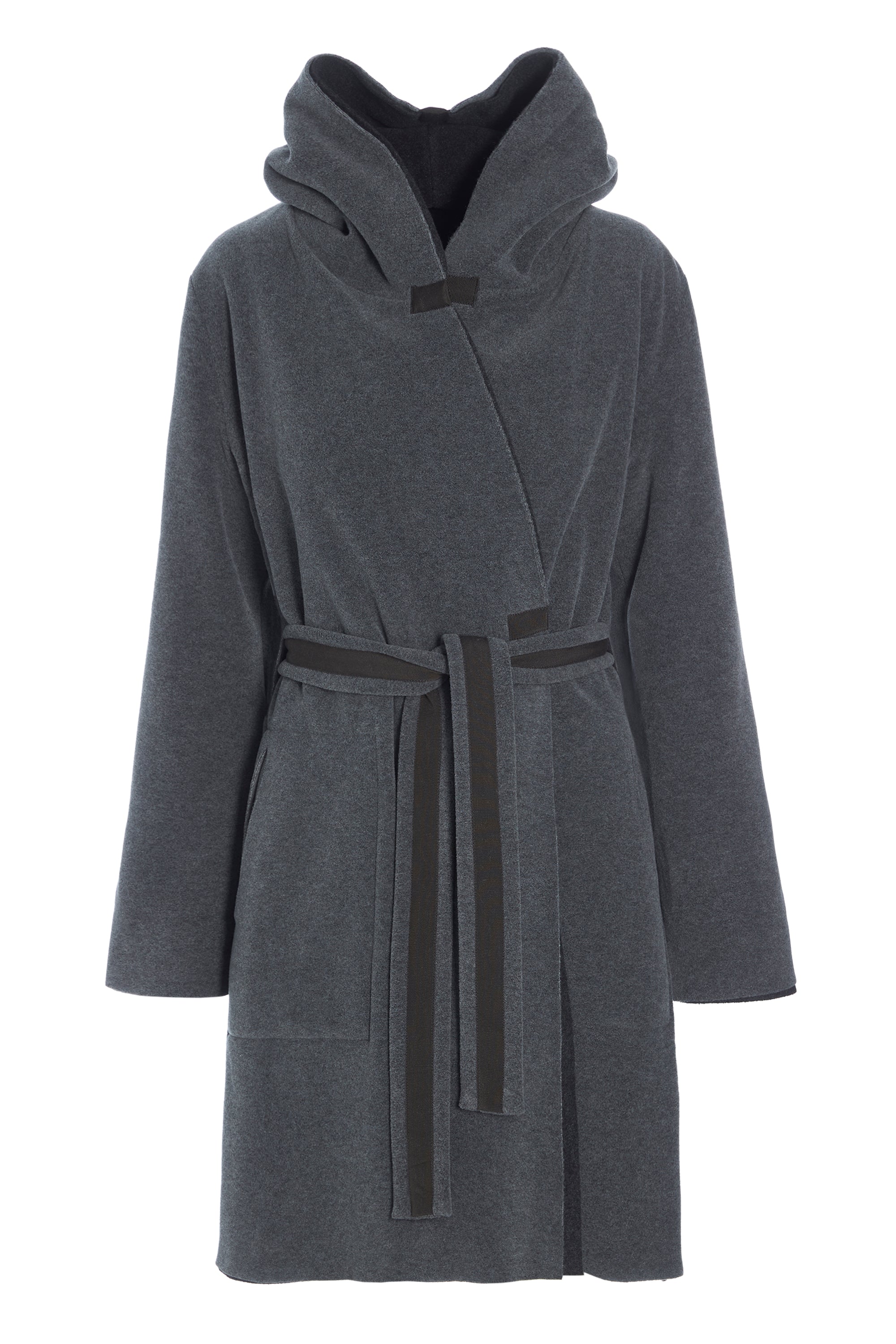 HENRIETTE STEFFENSEN COPENHAGEN VENDBAR FRAKKE HÆTTE - 7132 COATS GREY/SOFT BLACK 647
