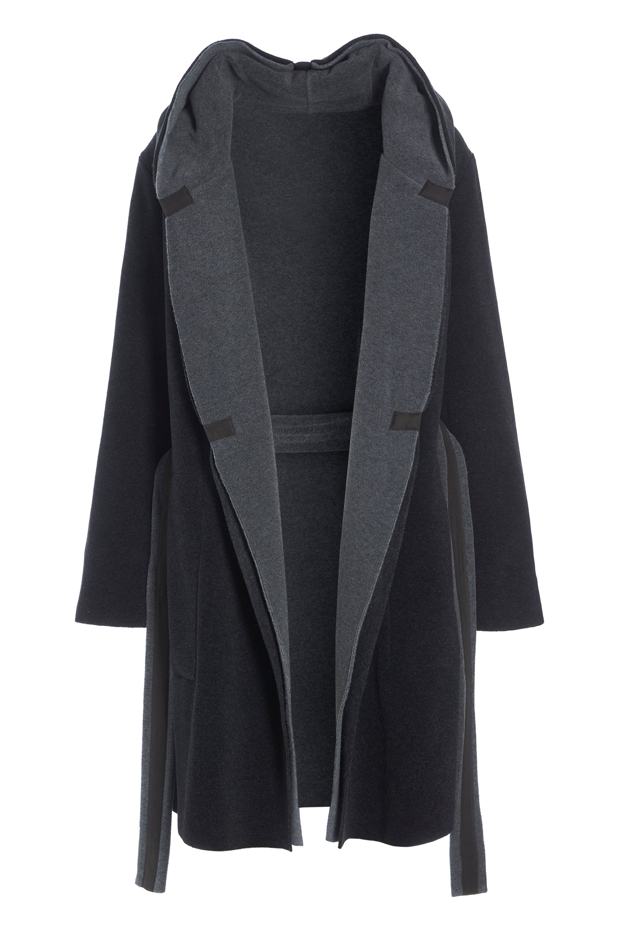 HENRIETTE STEFFENSEN COPENHAGEN VENDBAR FRAKKE HÆTTE - 7132 COATS GREY/SOFT BLACK 647