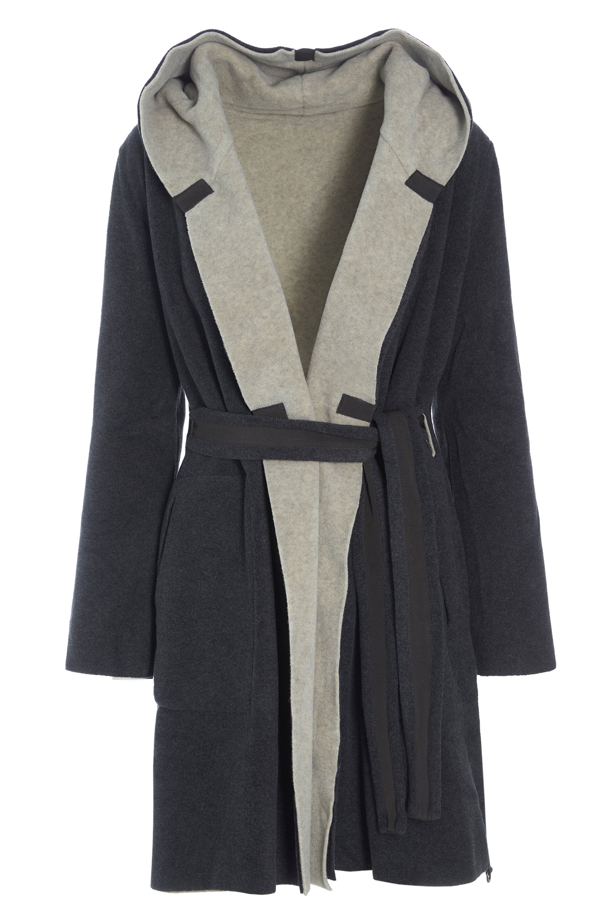 HENRIETTE STEFFENSEN COPENHAGEN VENDBAR FRAKKE HÆTTE - 7132 COATS SOFT BLACK/SAND 452