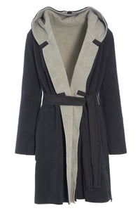 VENDBAR FRAKKE HÆTTE - 7132 - SOFT BLACK/SAND