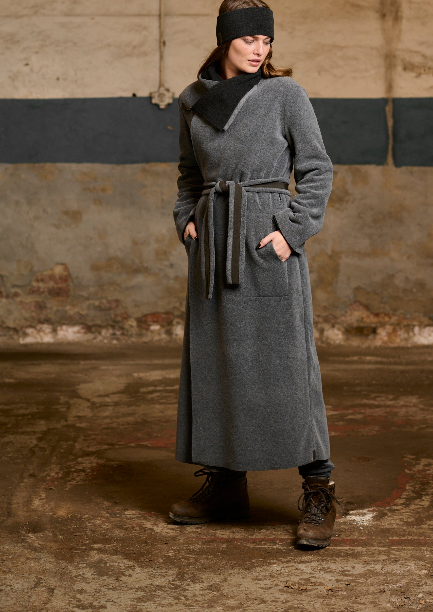 HENRIETTE STEFFENSEN COPENHAGEN VENDBAR TRENCHCOAT - 7145 COATS GREY/SOFT BLACK 647