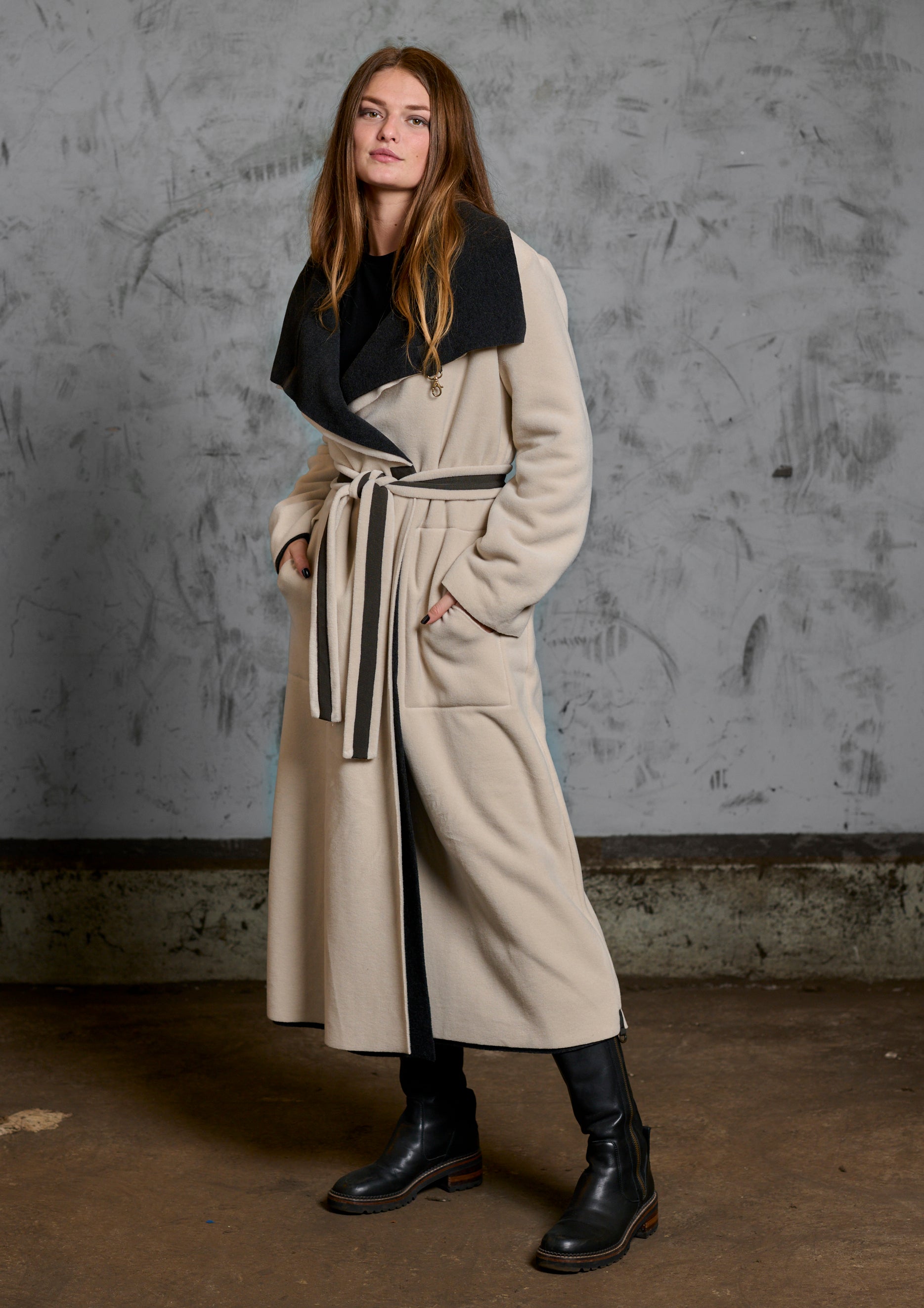 HENRIETTE STEFFENSEN COPENHAGEN VENDBAR TRENCHCOAT - 7145 COATS KIT/SOFT BLACK 642