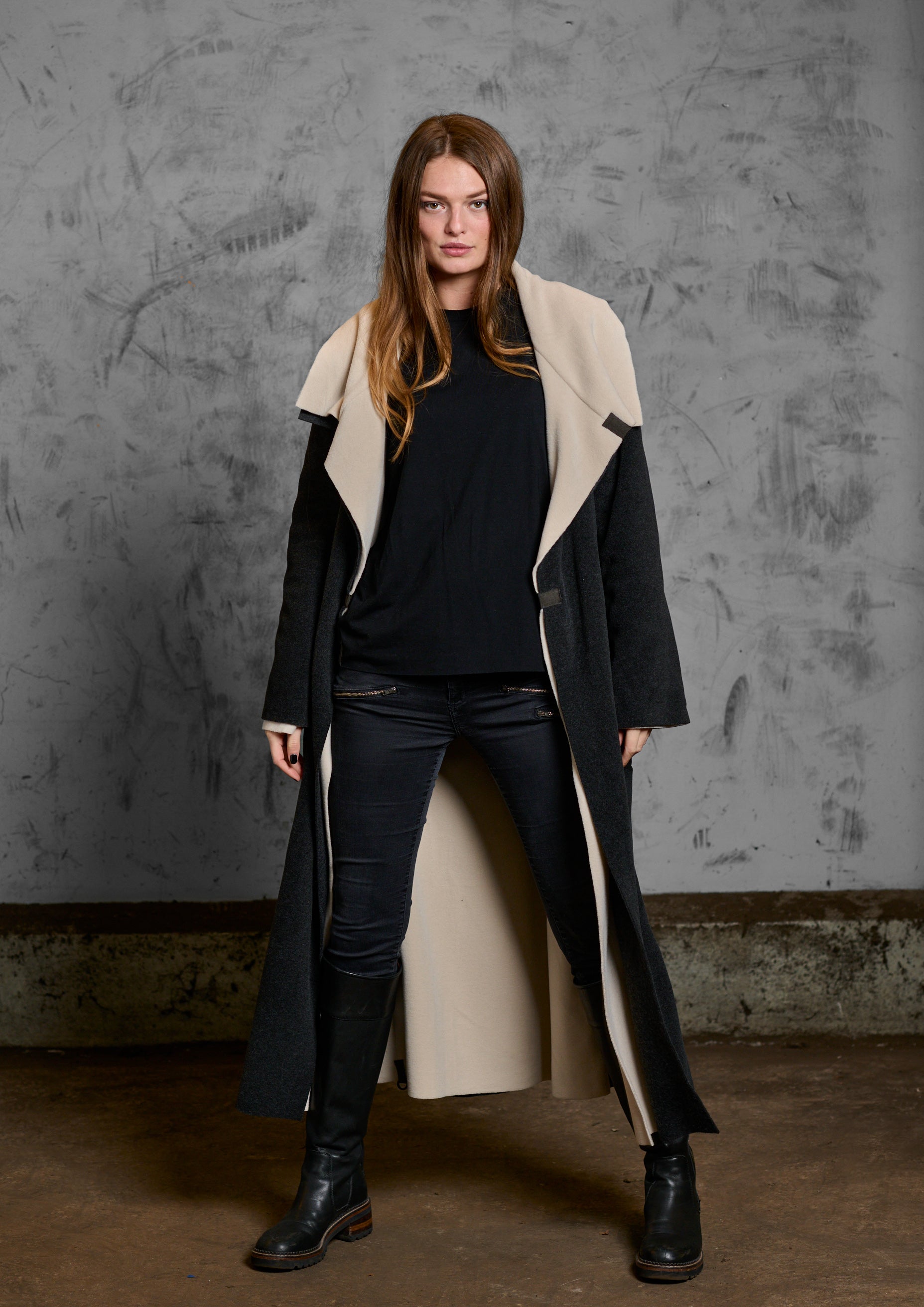 HENRIETTE STEFFENSEN COPENHAGEN VENDBAR TRENCHCOAT - 7145 COATS KIT/SOFT BLACK 642