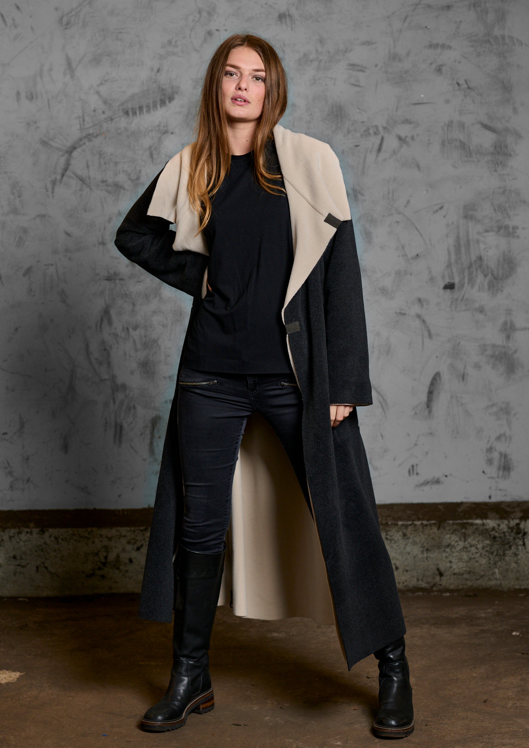 HENRIETTE STEFFENSEN COPENHAGEN VENDBAR TRENCHCOAT - 7145 COATS KIT/SOFT BLACK 642