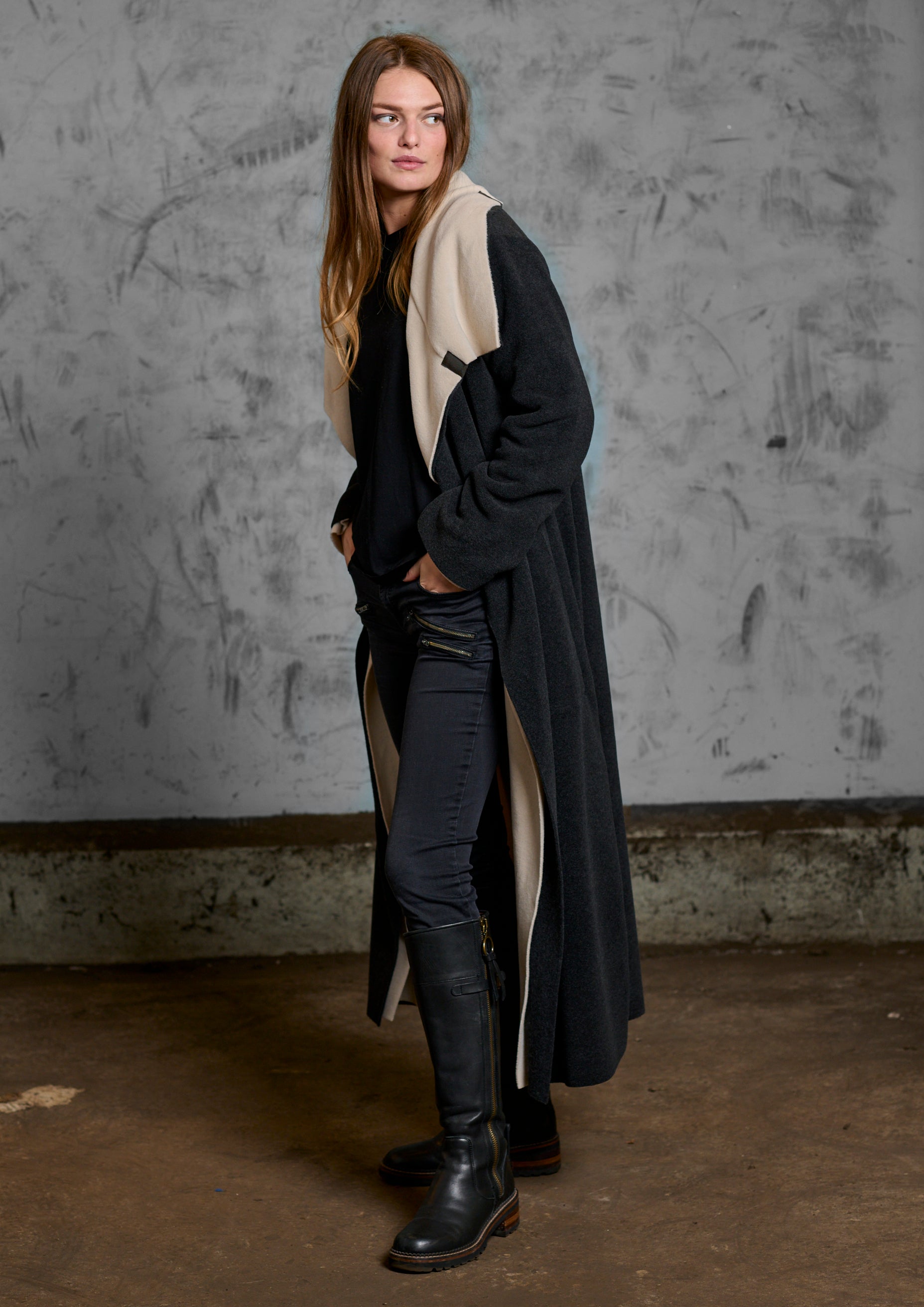 HENRIETTE STEFFENSEN COPENHAGEN VENDBAR TRENCHCOAT - 7145 COATS KIT/SOFT BLACK 642