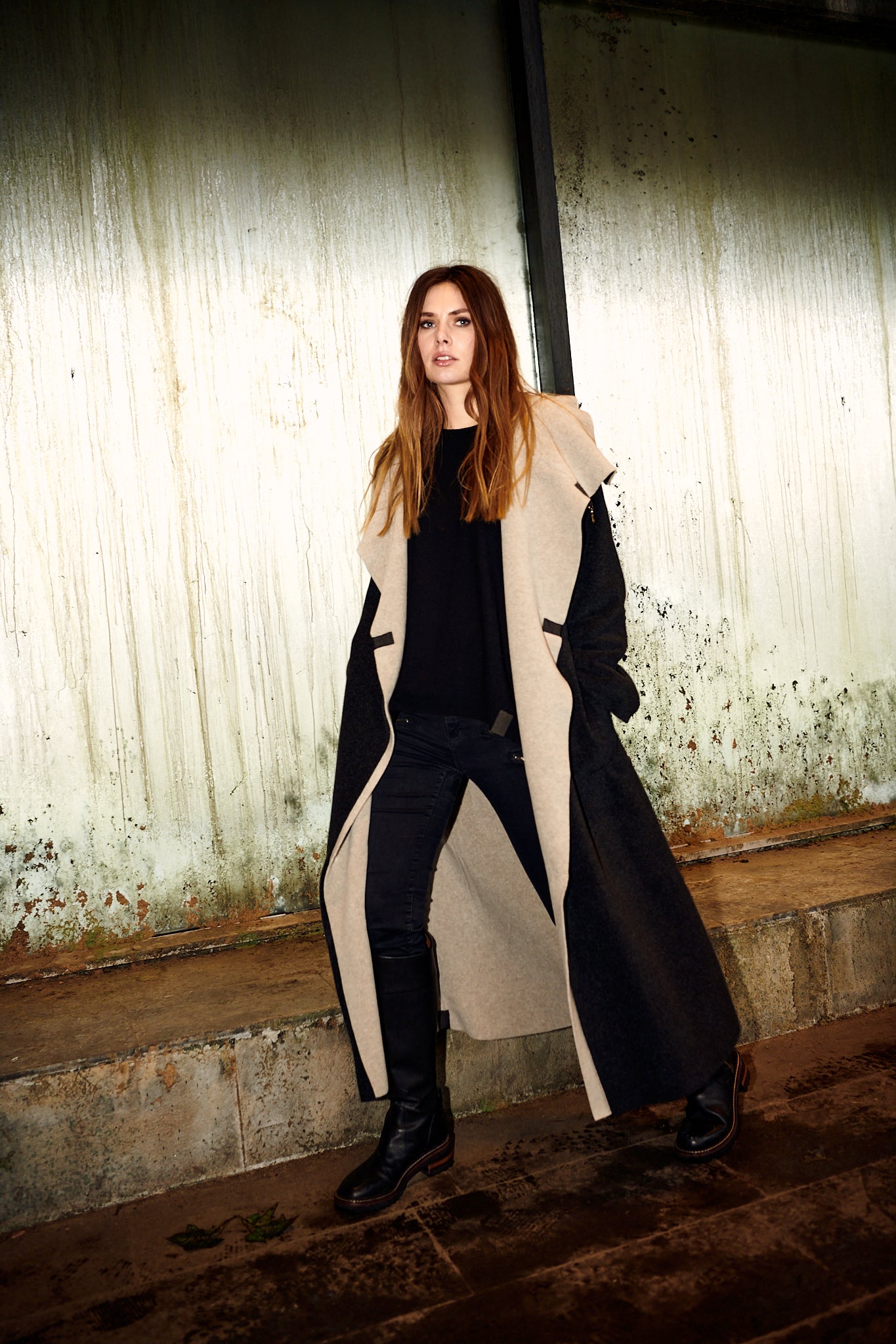 HENRIETTE STEFFENSEN COPENHAGEN VENDBAR TRENCHCOAT - 7145 COATS SOFT BLACK/SAND 452