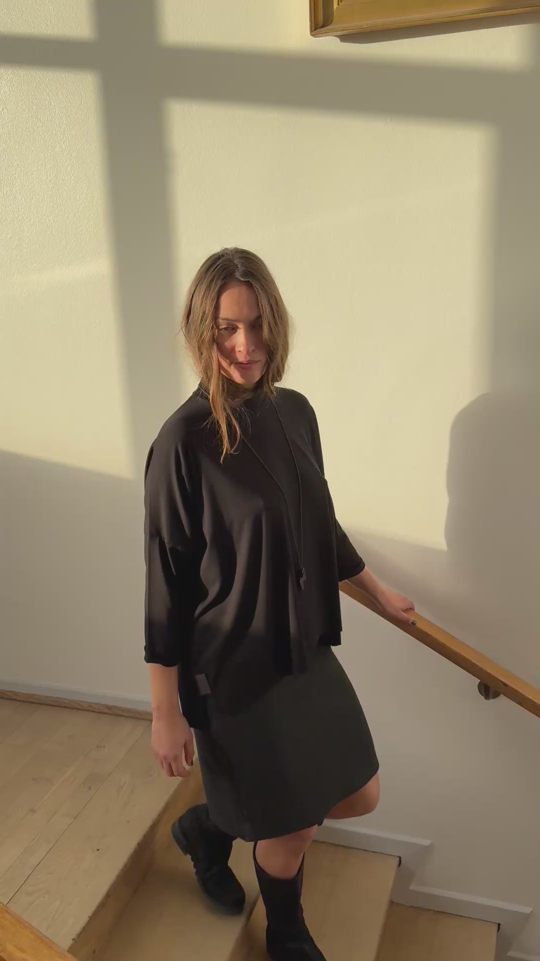 HENRIETTE STEFFENSEN COPENHAGEN BLOUSE M/HALSKÆDE - 96100 BLUSER BLACK 900