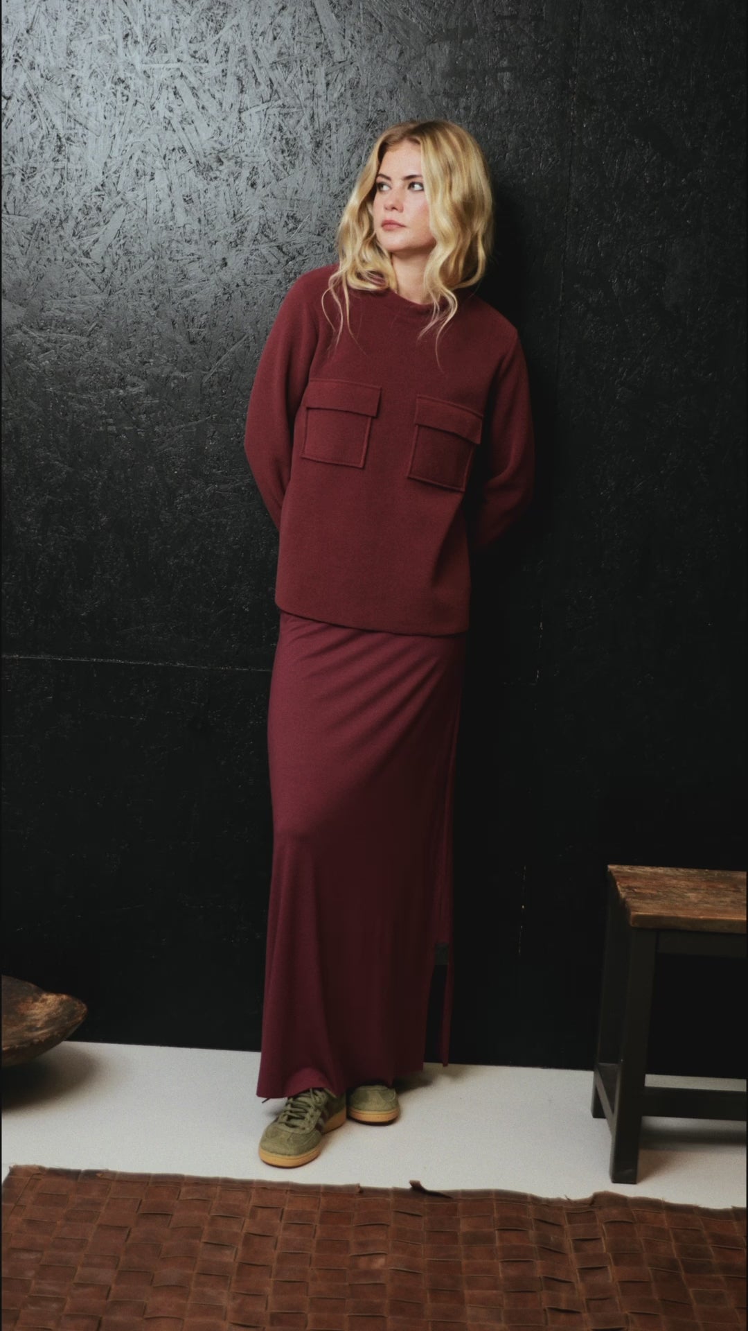HENRIETTE STEFFENSEN COPENHAGEN BLOUSE MED LOMMER - 1415 BLUSER BORDEAUX 474