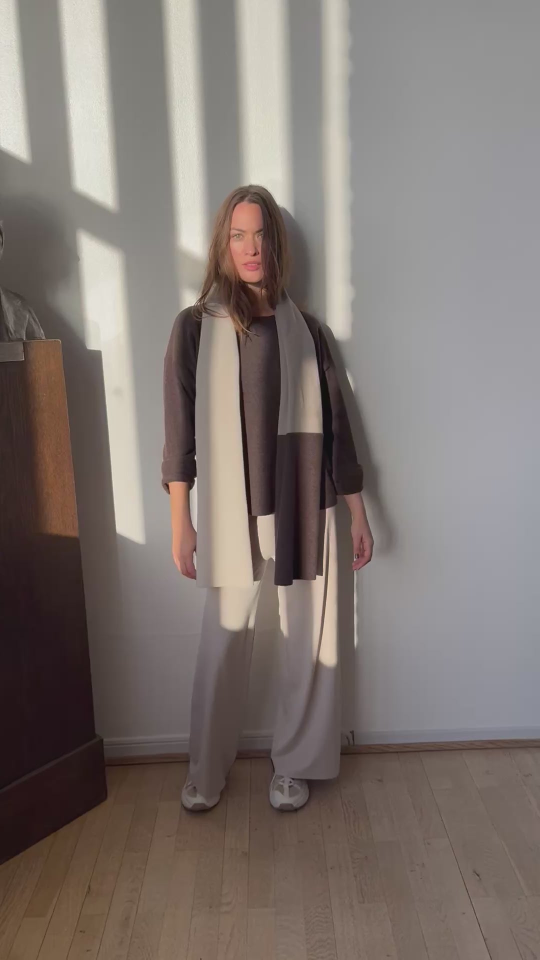 HENRIETTE STEFFENSEN COPENHAGEN NO WASTE TØRKLÆDE - 4063NW SCARFS CHOCOLATE/ELEPH/KIT 324