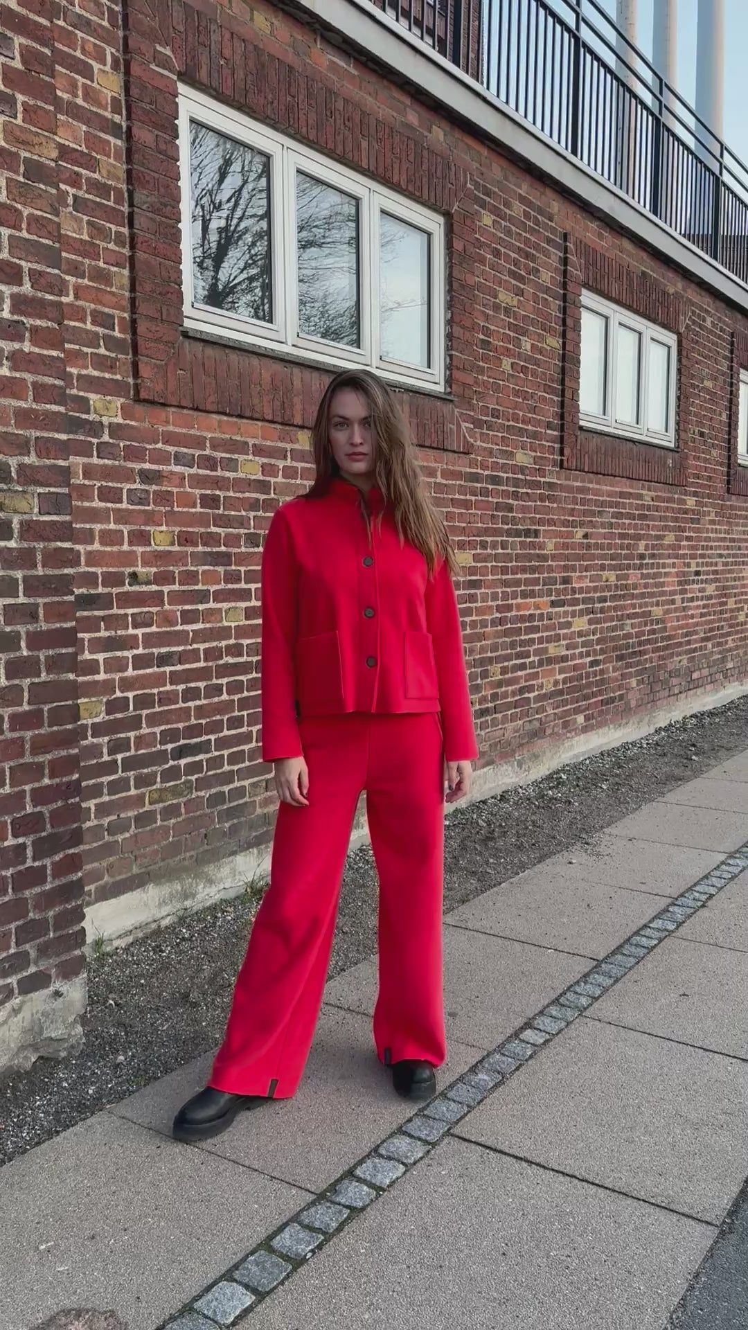 HENRIETTE STEFFENSEN COPENHAGEN FLARE BUKSER - 2116 BUKSER TOMATO 845