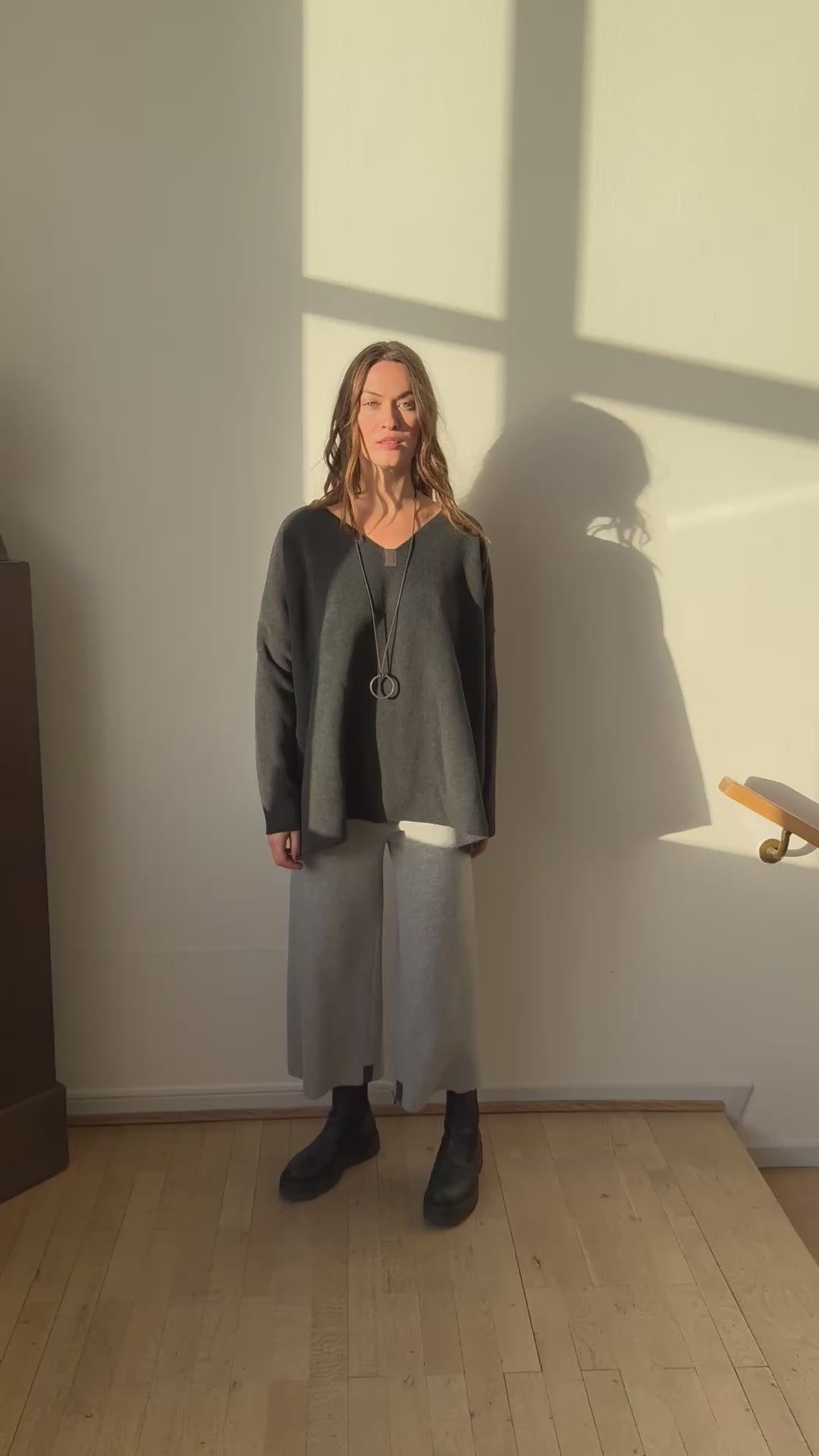 HENRIETTE STEFFENSEN COPENHAGEN FLARE BUKSER 3/4 LÆNGDE - 2115 BUKSER LIGHT GREY 876