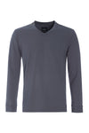 T-SHIRT MED V-HALS LANGÆRMET - 1021C - GREY
